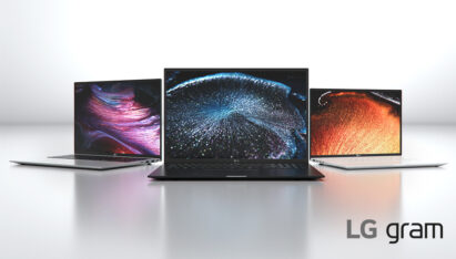 LG gram's new lineup for 2021 in all three colors - silver, black and white