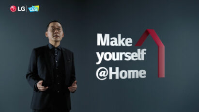 Kim Jin-Hong, the head of LG Electronics Global Marketing Center, presenting the company's latest products under the 'Make yourself @Home' theme during the its CES 2021 online exhibition.