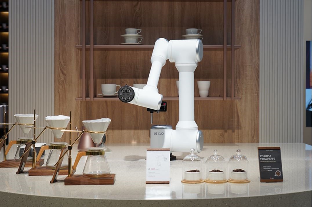 LG CLOi BaristaBot making coffee to lend a helping hand during prolonged social distancing.