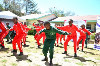 Students of Machakos School for the Deaf expressing their gratitude to benefactors for providing them with a better educational environment through dance.