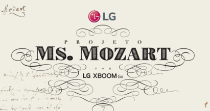 A promotional image for the 'Ms. Mozart' project with LG XBOOM Go which was carried out by LG Electronics in Brazil.