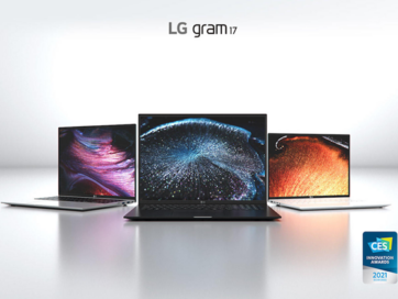 LG gram's new lineup for 2021 in all three colors - silver, black and white