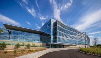 The LEED Platinum Certified LG North American headquarters campus in Englewood Cliffs, New Jersey