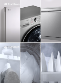 Close-up pictures of the outside and inside of LG’s Styler, washer and dishwasher.