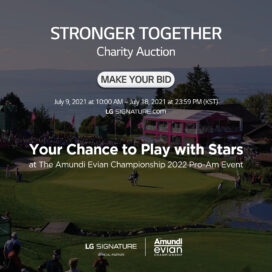 Introduce one of the items on the auction - tickets to the Pro-Am event during the Amundi Evian Championship 2022