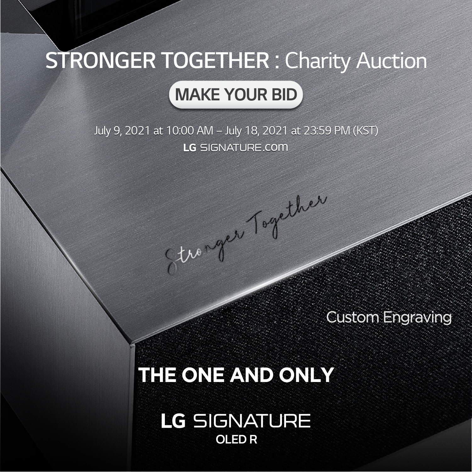An image of LG SIGNATURE OLED R with custom engraving option