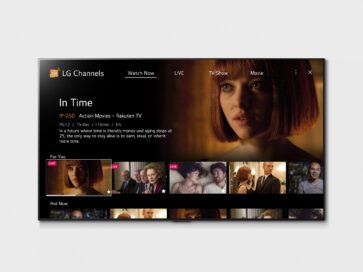 LG Channels displaying the movie 'In Time' on its Watch Now page