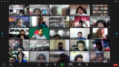 Screenshot of students from all over the world participating in 2021 GITC via Zoom
