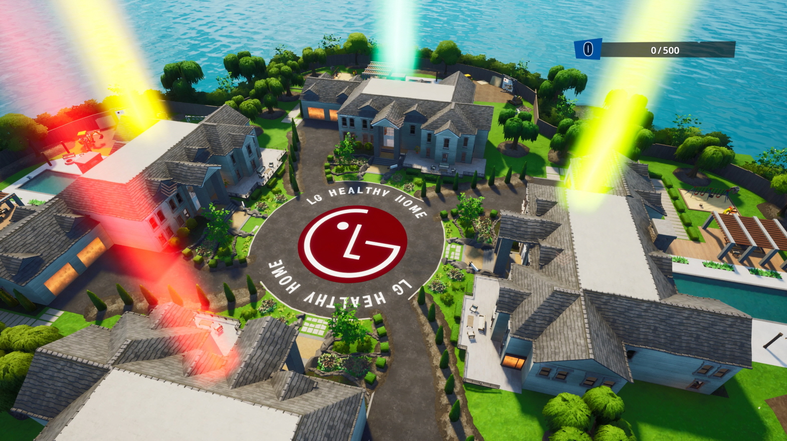 A photo of the LG Battle Square where the players fight to seize for the victory in the game ‘Fortnite’