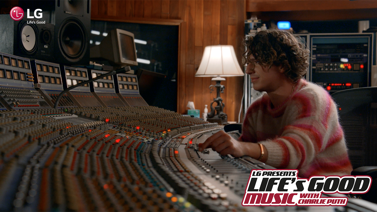 2021 Life’s Good Music Project with Charlie Puth and Charlie Puth in the music studio.