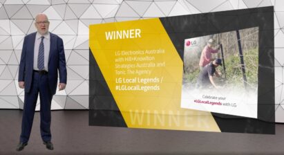 The LG Local Legends program being announced as winner of the Diamond SABRE Award for Superior Achievement in Reputation Management.