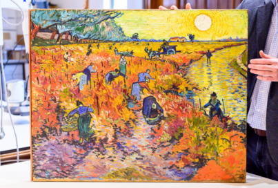 “The Red Vineyards at Arles” painting by Vincent Van Gogh.