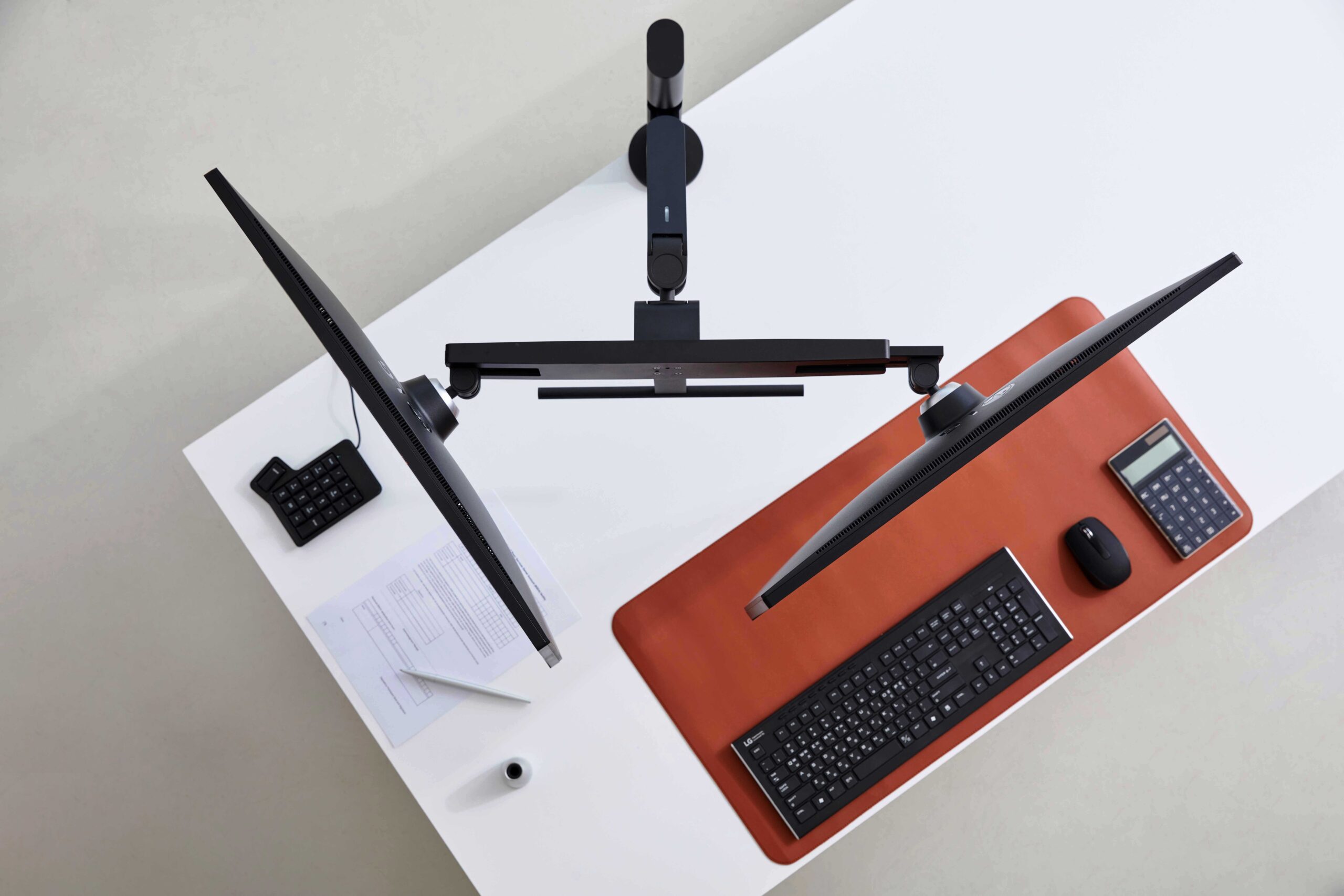 Ergo monitors viewed from above