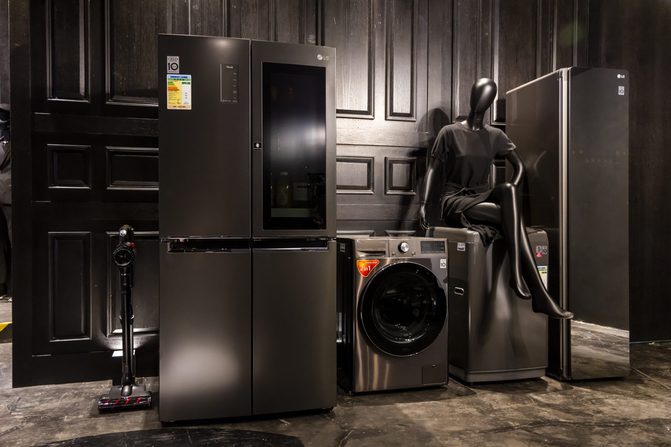 "The Black Range" of appliances on show inside the LG Experience Museum.