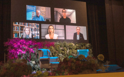 Five notable people being streamed live on the BFE Summit’s main stage screen.