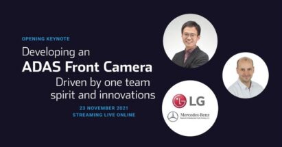 A poster for the opening keynote at AutoSens featuring LG’s Vision AI expert Dr. Park Young-kyung.