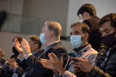 Members of the audience applauding during Mission Launch Live.