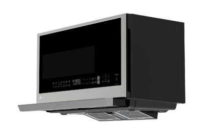 A diagonal view of LG Over-the-Range Microwave Oven.