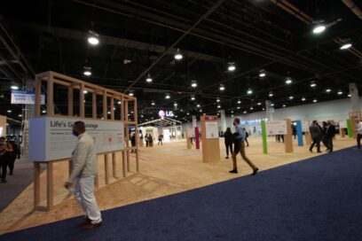 The front view of LG's booth at CES 2022