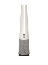 A front view of LG PuriCare AeroTower Beige air purifying fan.