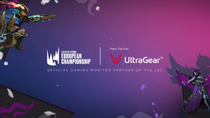 Partnership image with official logos of League of Legends European Championship and LG UltraGear