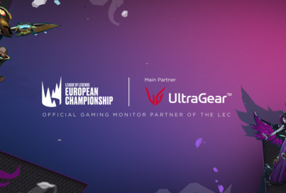 Partnership image with official logos of League of Legends European Championship and LG UltraGear