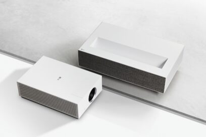 The latest CineBeam 4K laser projector models LG HU710P and LG HU715Q (from left to right)