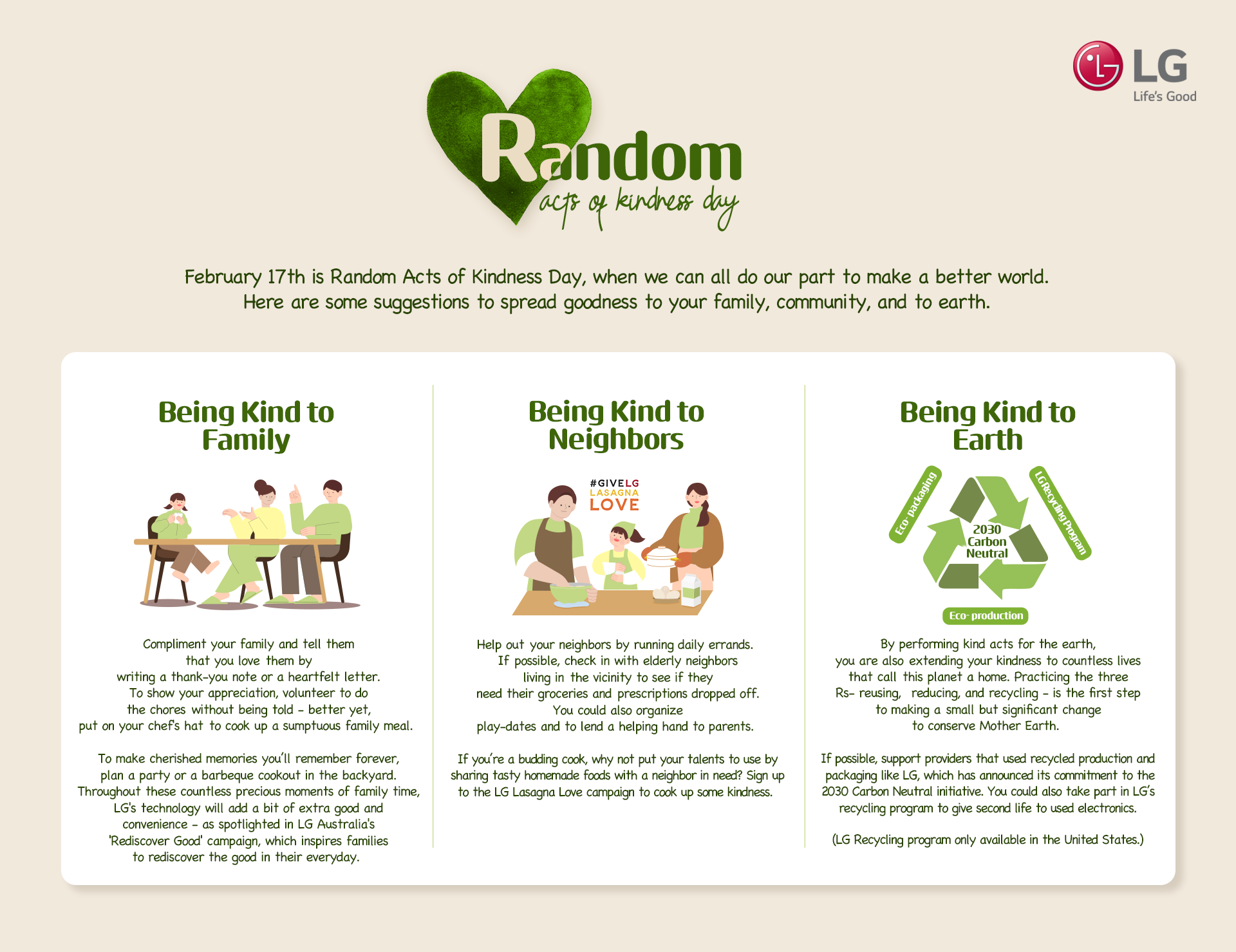 Random Acts of Kindness Day with LG