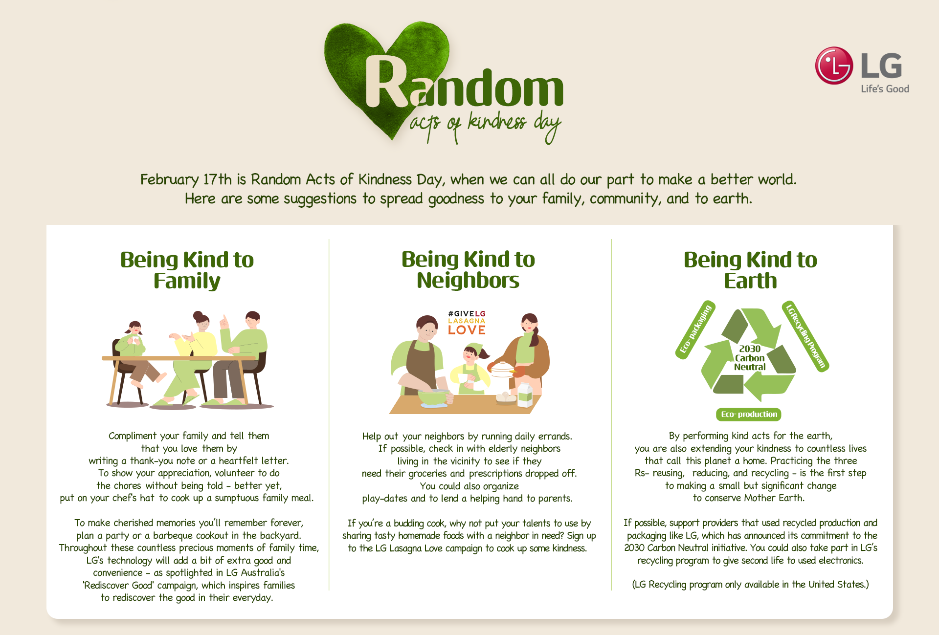 Random Acts of Kindness Day with LG