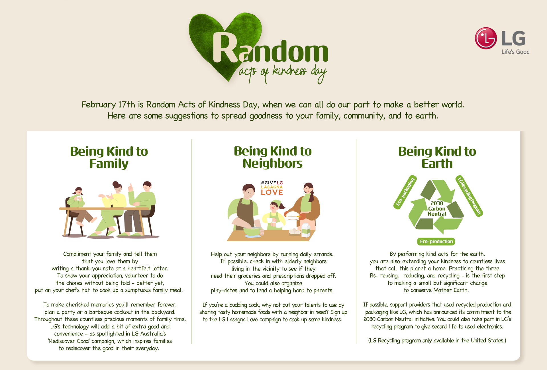 Celebrating Random Acts of Kindness Day - LG and webOS News - LG webOS