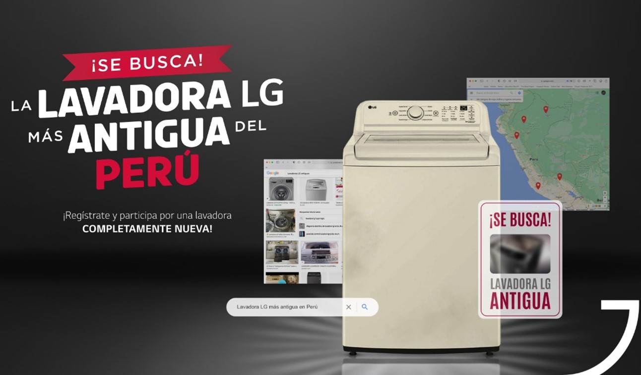 The promotional image of LG Peru's The Oldest Washer in Peru contest