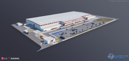 A computer-generated image that overlooks the entire LG-Magna facility in Mexico.