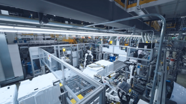 The inside view of LG Smart Park with the automated manufacturing system