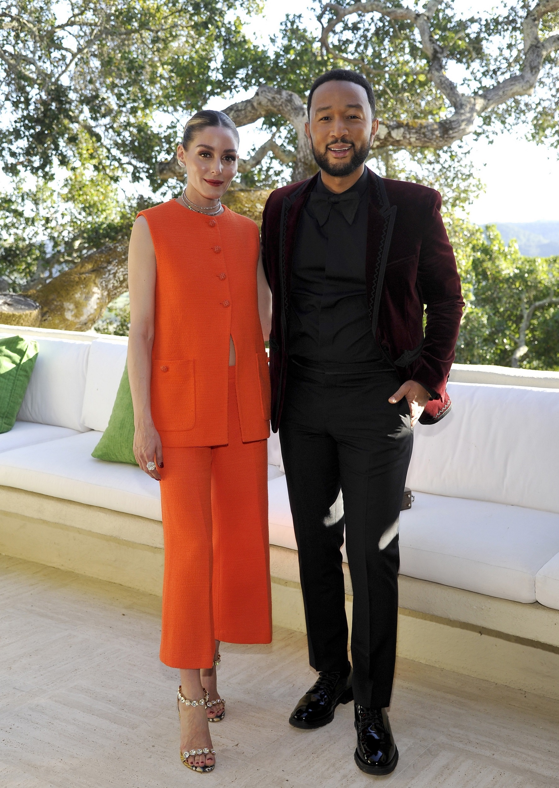 Olivia Palermo and John L attenegendd as LG SIGNATURE And John Legend Unveil Limited-Edition Wine At Exclusive Event at Wappo Hill in Napa, California.