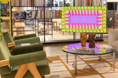 LG OLED evo TVs featured in Yinka Ilori's art installations titled 'Forest of Eyes' at the Conrad Shop
