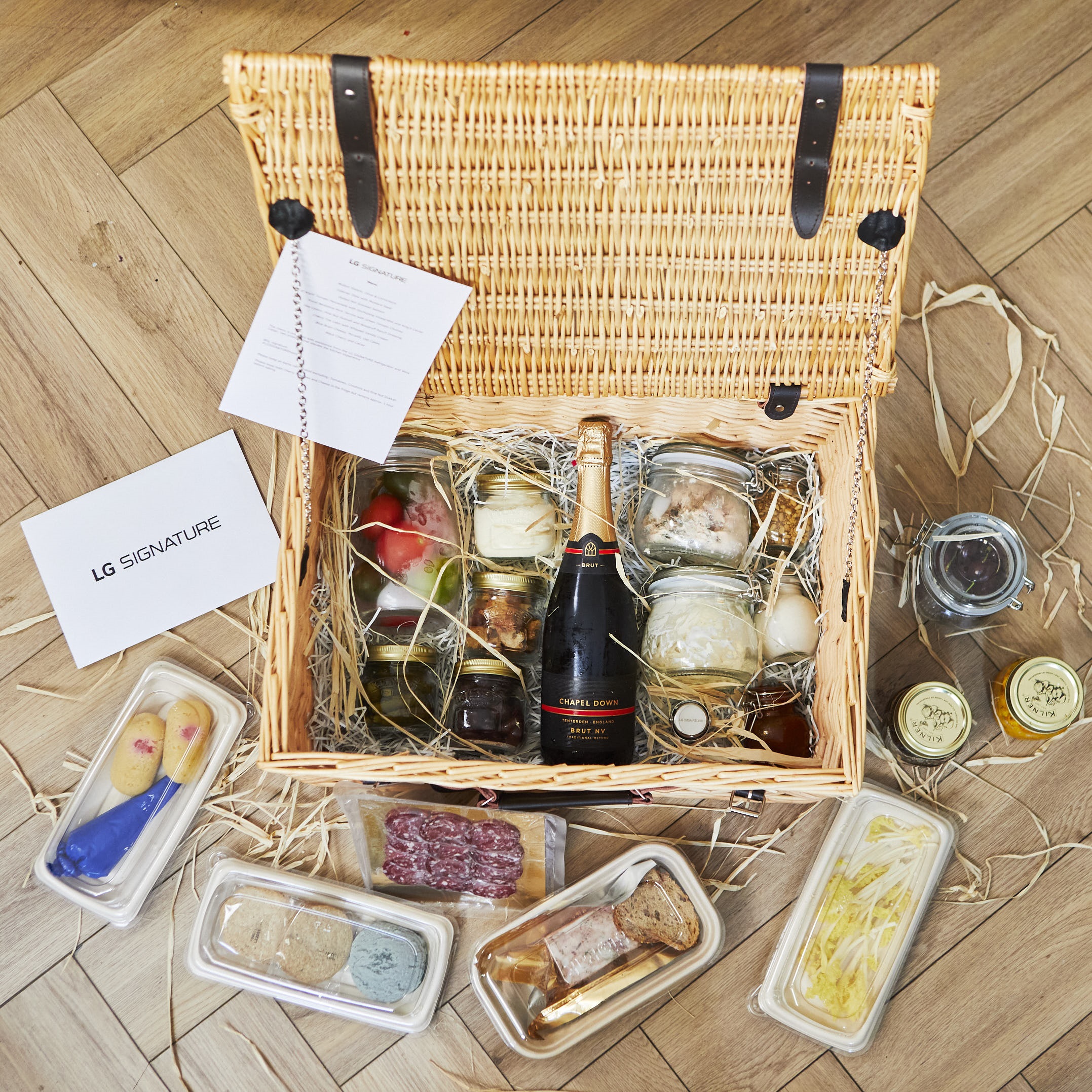 A luxurious picnic hamper presented to guests participated in a virtual LG SIGNATURE event