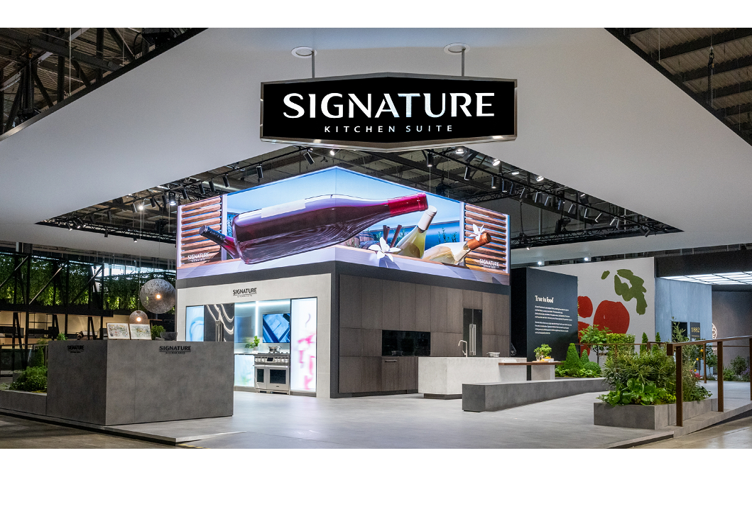 The view of LG SIGNATURE's EuroCucina Booth