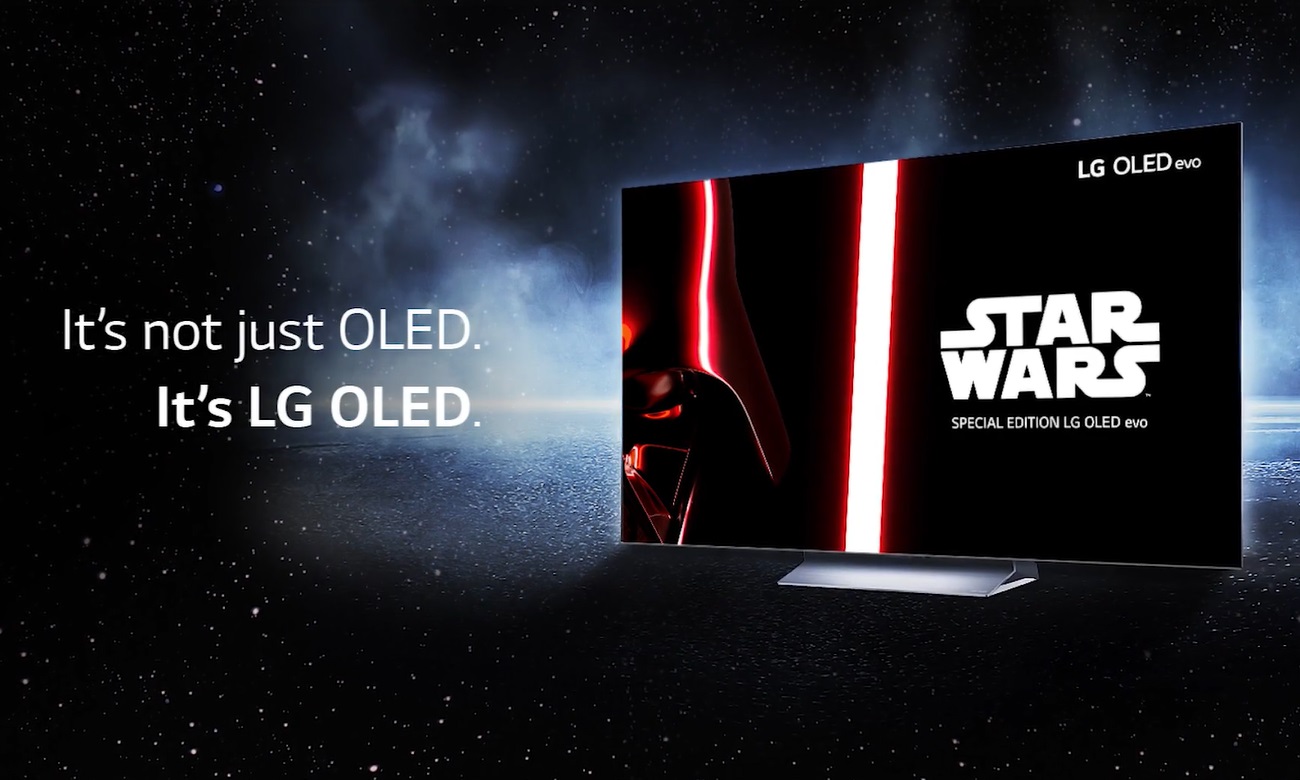 A image with Star Wars™ Special-Edition LG OLED evo and the phrase 'It's not just OLED, it's LG OLED'