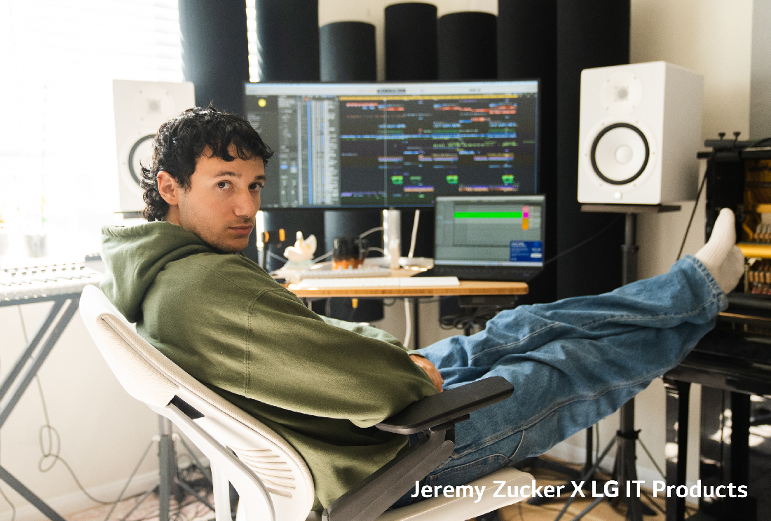 Jeremy Zucker with variety of LG IT products