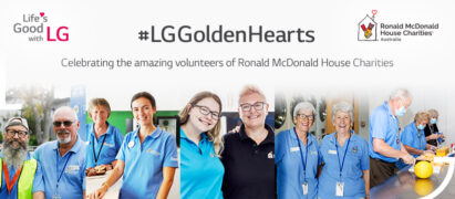 A promotional image of LG Golden Hearts campaign by LG and RMHC