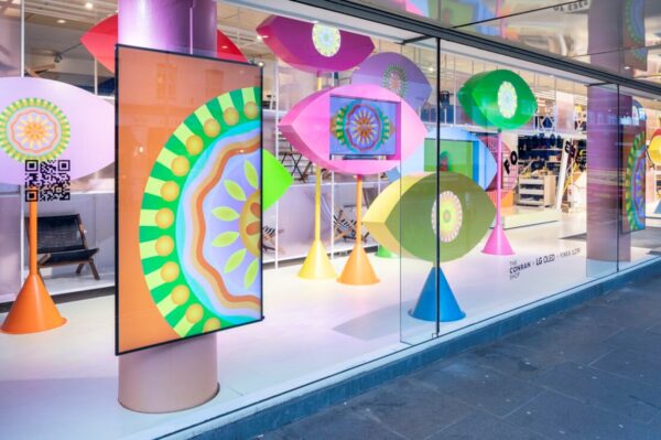 LG OLED evo TVs featured in Yinka Ilori's art installations displayed at The Conrad Shop in London