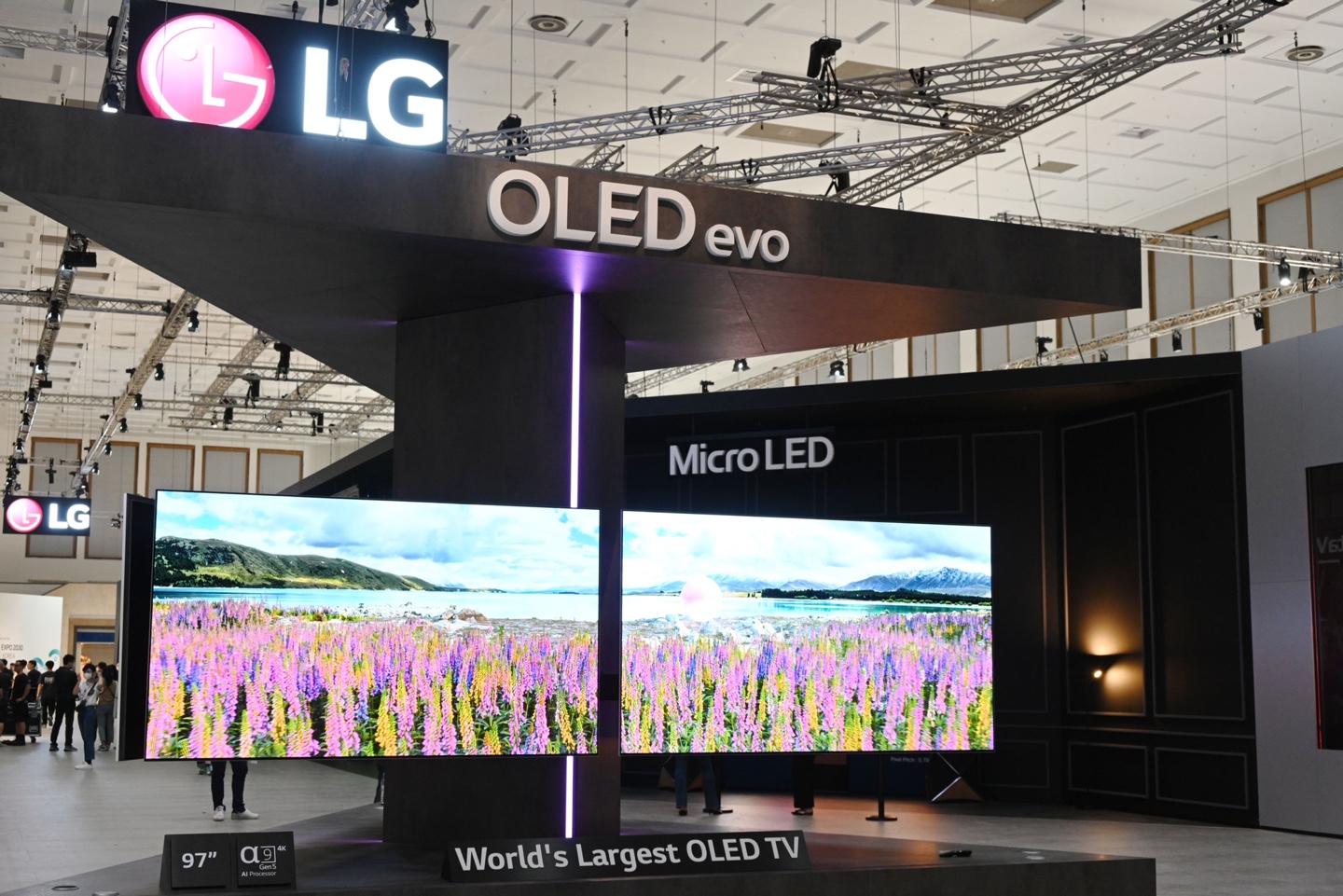 LG OLED evo Gallery Edition TV displayed at the entrance of LG's booth at IFA 2022