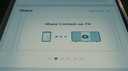 The LG ThinQ app’s content sharing feature
