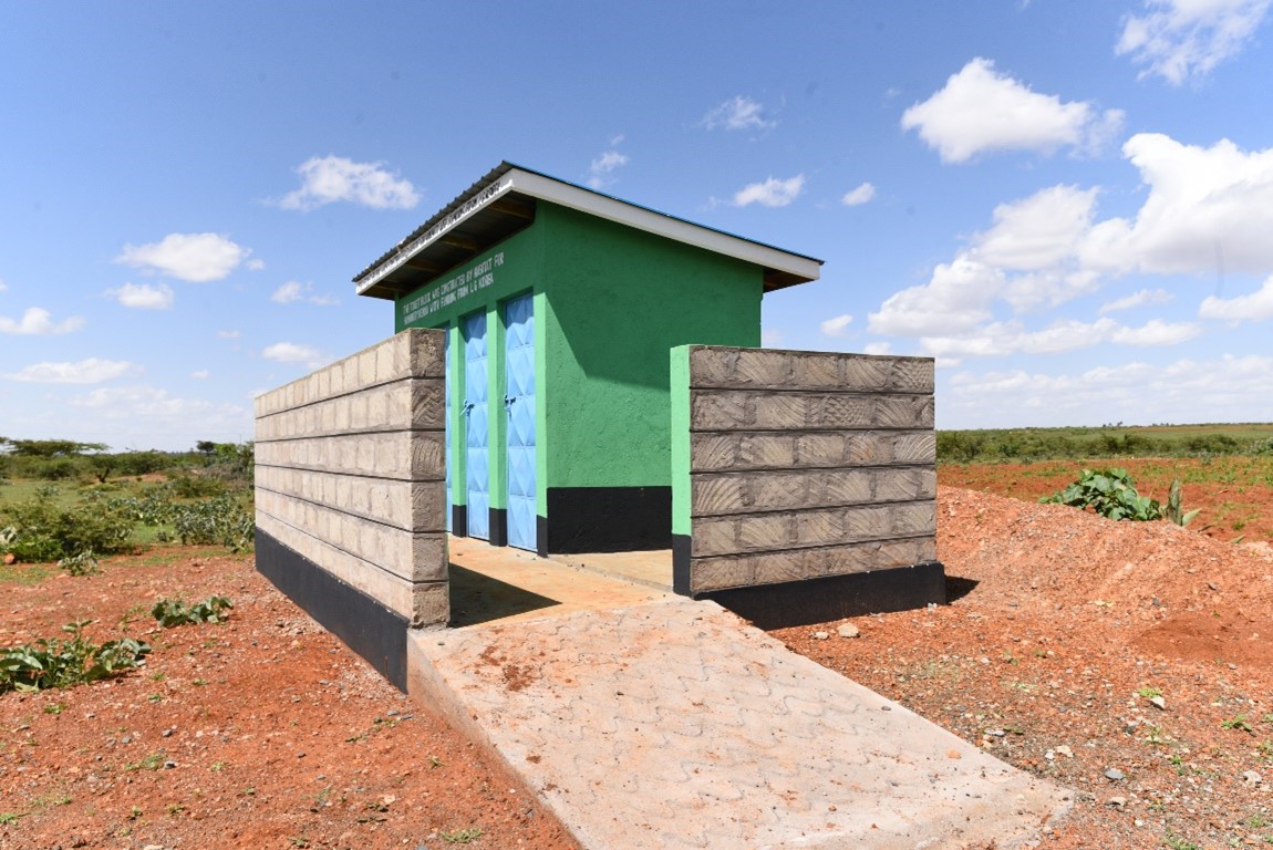 A toilet built through the Hope Village project