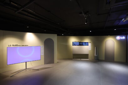 LG OLED evo, the Easel and LG PuriCare AeroTower showcased at Maserati showroom in Hong Kong