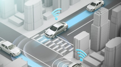 An image of Self-driving cars communicating with nearby objects