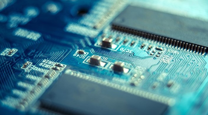 Closeup photo of a semiconductor