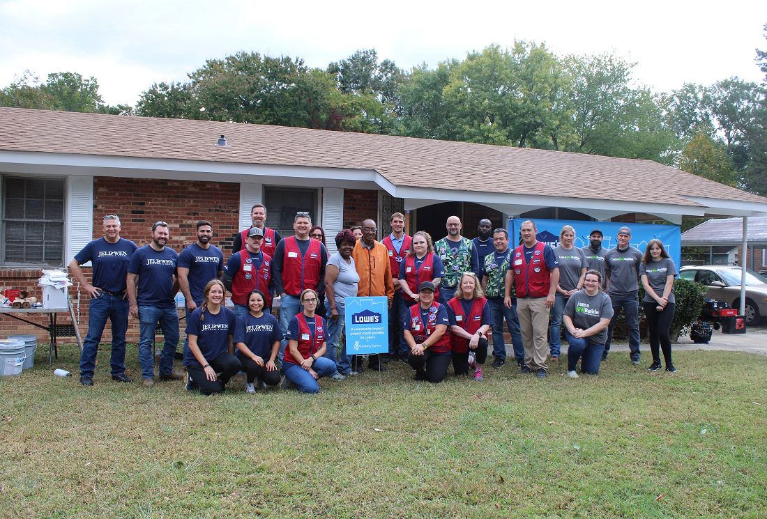 The volunteers gathered to help a deserving family in Charlotte, North Carolina, USA