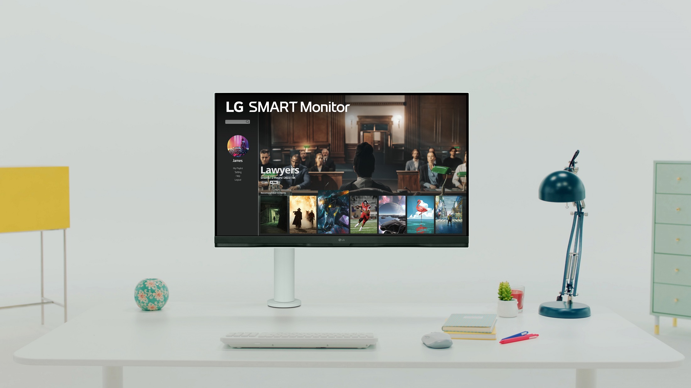 Desktop setup with LG SMART Monitor