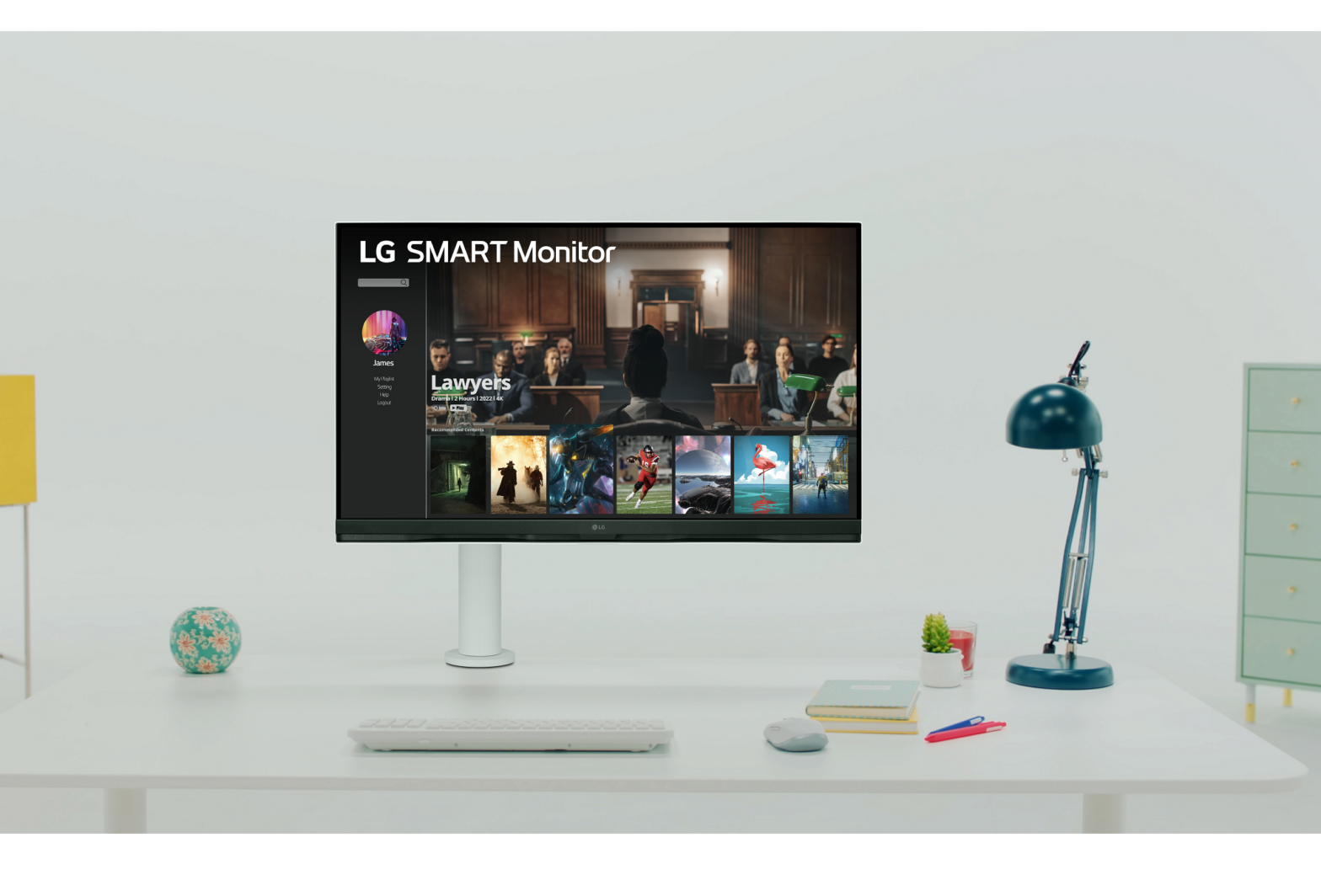 Desktop setup with LG SMART Monitor